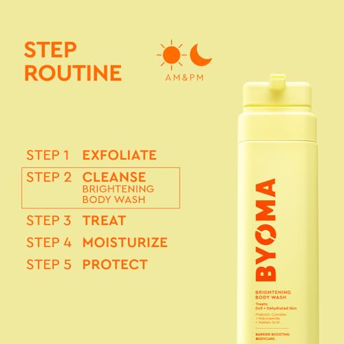 BYOMA Brightening Body Wash - Creamy Formula with Niacinamide & Azelaic Acid for Dull, Dehydrated Skin - Brightens & Evens Tone - Skin Barrier Repair - 16.9 Fl. Oz