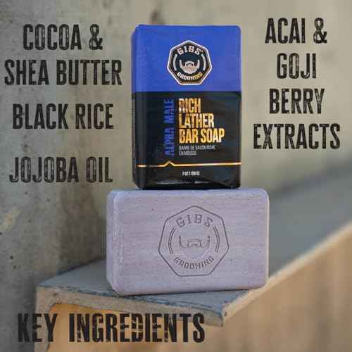GIBS 7oz Bar Soaps, Long Lasting, Cleansing & Moisturizing