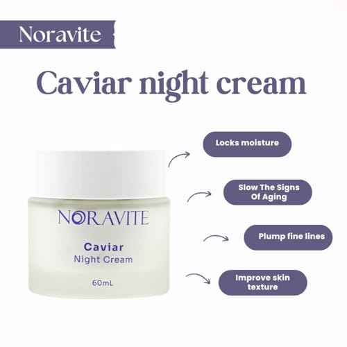 Caviar Night Cream| Nourishes and Revitalizes your Skin while Slowing Down Aging Rich in Caviar Extract, vitamin E, Vitamin A Microspheres
