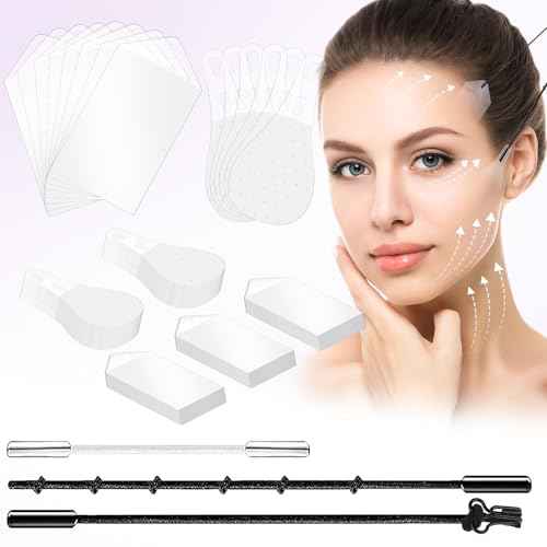 Neck Lift Tape Face Lift Tape 200PCS Face Tape Neck Tape Lifting Invisible Face Tape Lifting Invisible Bands Instant Facelift Tape for Wrinkles, Double Chin, and Sagging Skin (1)