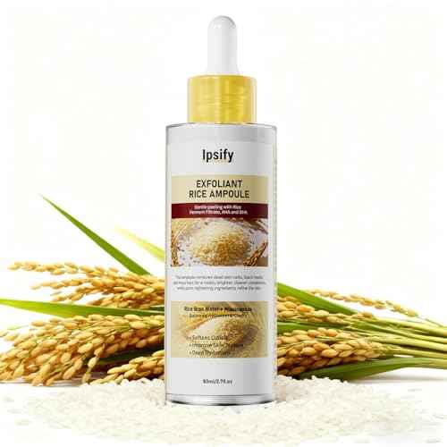 Peel Shot Glow Rice Ampoule, Black and White Rice Exfoliant for Face and Body, Rice Exfoliator for Faces Dead Skin Cells Remover, Face Peel Shot Serum for Softens Cuticle, 80ML (White Rice)