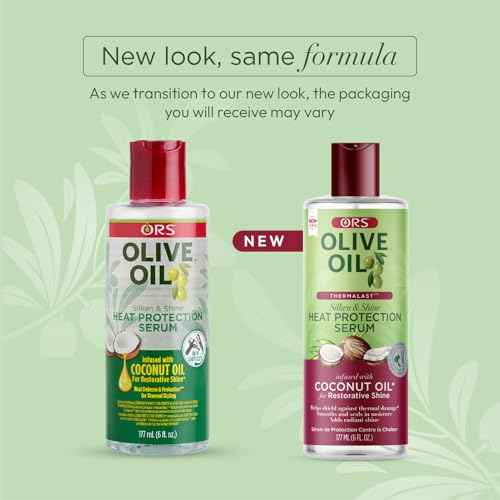 ORS Olive Oil Heat Protection Hair Serum infused with Coconut Oil for Restorative Shine 6.0 Ounce (Pack of 3)