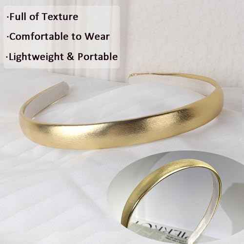 Gold Headband for Women and Girls - Satin Hair Band, Cute Headpiece, Hair Accessories