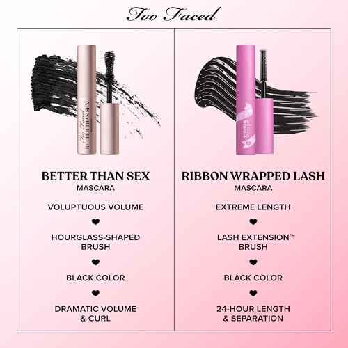 Too Faced Storybook Lashes Travel Size Mascara Set | Better Than Sex + Ribbon Wrapped Lash Tubing Mini Mascara Gift Set