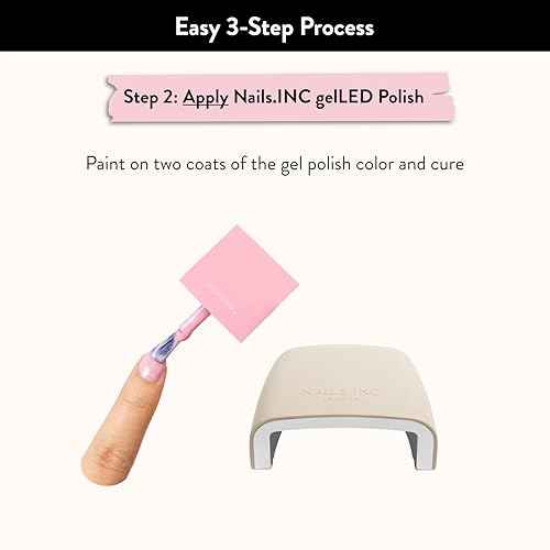 Nails Inc GelLED UV/LED Gel Nail Polish Manicure Starter Kit, Beginner Friendly, Art Manicure Salon At Home, LED Lamp, Pink Nail Polish, Manicure Tools, Primer, Base & Topcoat, Hema Free, 32 Pieces