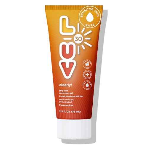 L-UV clearly! SPF 30 Jelly Face Sunscreen, Invisible & Lightweight, Broad-Spectrum UVA/UVB Protection, Sensitive Skin Safe, Fragrance-Free, Hydrating with Ceramides & Pomegranate Seed Oil, 2.5 Fl Oz