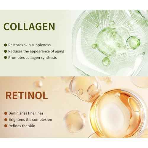 Pack of 10 Collagen Face Mask, Face Masks Skincare with Coenzyme Q10 Retinol Anti Aging Facial Masks Skin Care Hydrating Face Beauty Care Masks for Deep Repairing and Moisturizing Anti Wrinkles
