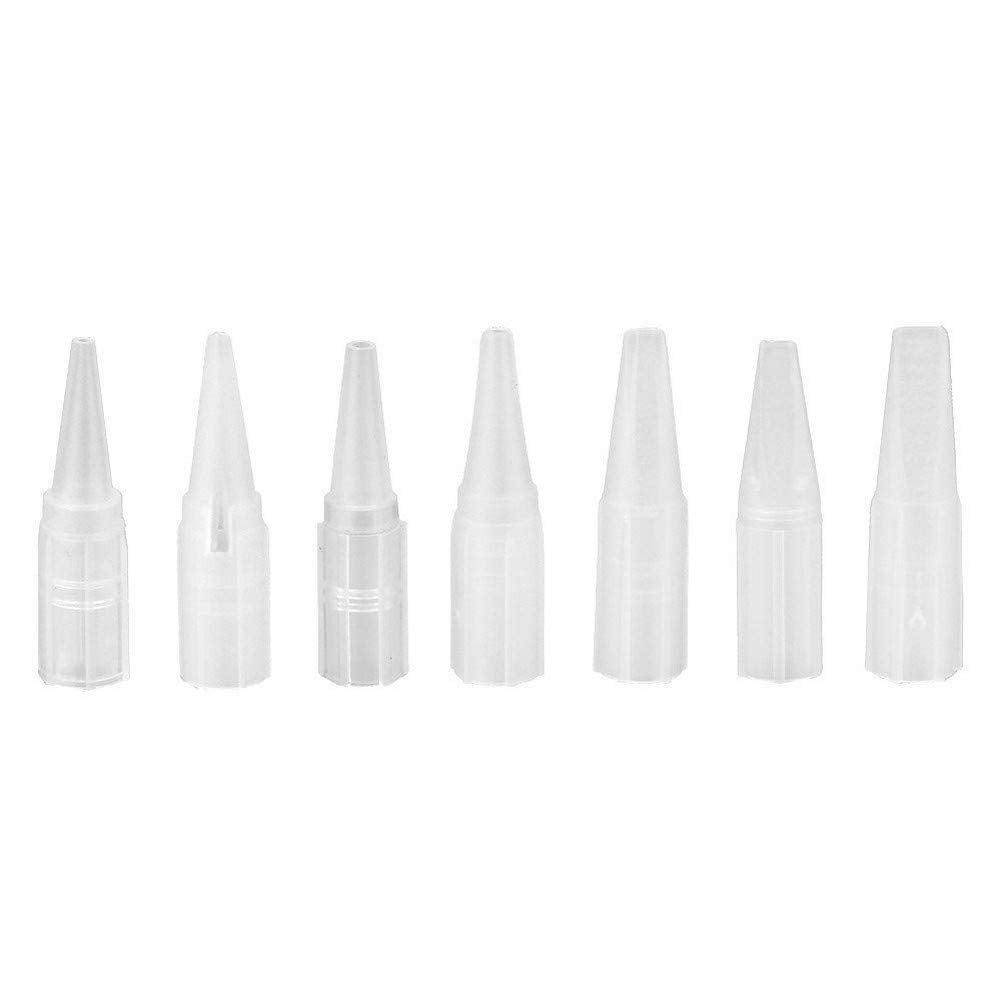 50PCS White Eyebrow Tattoo Needle Tips Permanent Makeup Tattoo Nozzle Caps Disposable (3R)