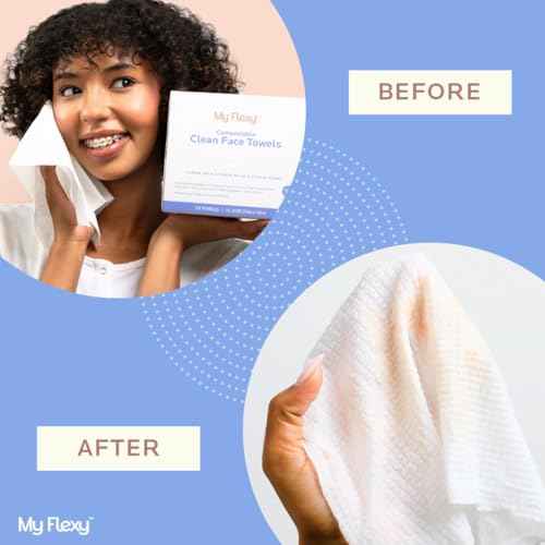 Disposable Face Towels XL for Skin Care & Makeup Removal ? 100% Biodegradable Towelette, Face Wash Cloth, Disposable Face Towel for Skincare, Facial Towels, Dry Wipe, Hypoallergenic -50 Count