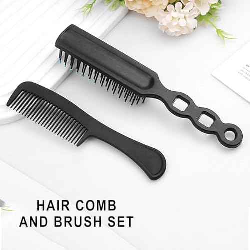 200 Pcs Hair Brush and Comb Set in Bulk for Homeless Individually Wrapped, Bulk Comb Brush Hairbrush for Women Kids Hotel Homeless Charity (Black)