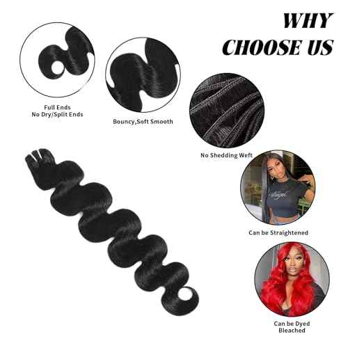15A Raw Indian Human Hair Bundles Body Wave Bundles Human Hair,Triple Lifespan Virgin Remy Hair,No Tangle Shedding,Keep Texture Silky Soft After Multiple Washes (1 Bundle Natural Black, 24 inch)
