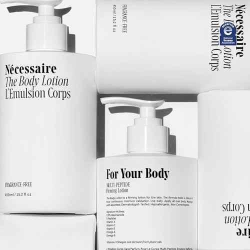 N?cessaire The Body Lotion Fragrance-Free ? Unscented Multi-Peptide Body Moisturizer for Women + Men ? Non-Comedogenic Lotion for Sensitive Skin ? 450ml/15.2 fl oz