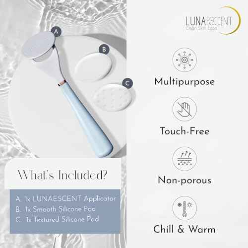 Serum Applicator for Face Applicator Only Reusable Skincare Applicator Serums, Oils, Medicated Ointments, Sunscreen, Makeup, Face Cream Applicator, Cooling & Warming Face Massager Tool by LUNAESCENT