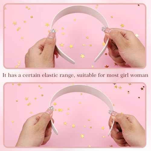 Hotop 100 Pcs Plastic Headbands Bulk 1 Inch Wide Craft No Teeth Plain Headbands DIY Hair Band Accessories for Girls Women (White,1 Inch Wide)