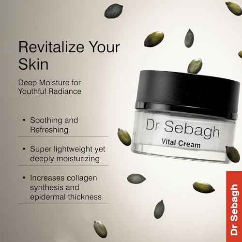 Dr Sebagh Vital Cream (1.7 fl oz) - Hydrating Moisturizer Face Cream - Revitalizing Facial Moisturizer for Normal/Dry Skin - Vitamin C Anti Aging - Deep Moisturizing & Lifting Formula