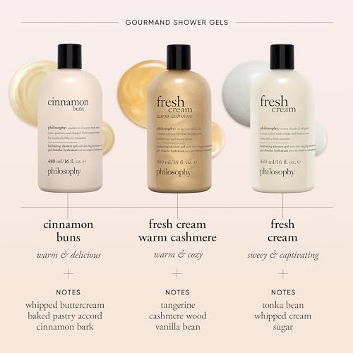 philosophy fresh cream shower gel - with notes of vanilla, heliotrope & tonka bean - 16 fl oz