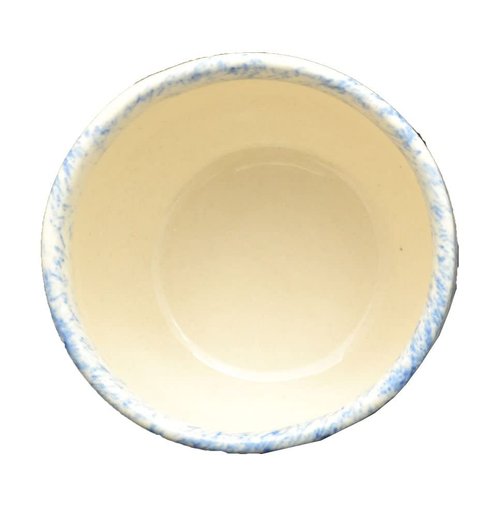 ETROVES Ceramic Shaving Bowl | Scuttle Leather Bowl for Men, Easy Leather Soap Bowl, 4 Inch, White Blue