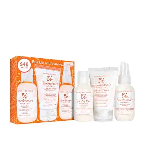Bumble and bumble. Hairdresser's Invisible Oil Starter Travel Size Gift Set For Dry Hair | Shampoo, Conditioner + Primer | Includes 3 Pieces | $48 Value | Perfect for Gifting, 2 Fl Oz