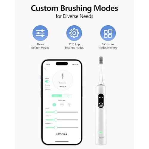 Sonic Electric Toothbrush for Adults, 60¡Æ Oscillation & Vibration Smart Toothbrush with Customizable App, 3 Brush Heads, Wireless Rechargeable Travel Wave Electric Toothbrush, IPX7 Waterproof