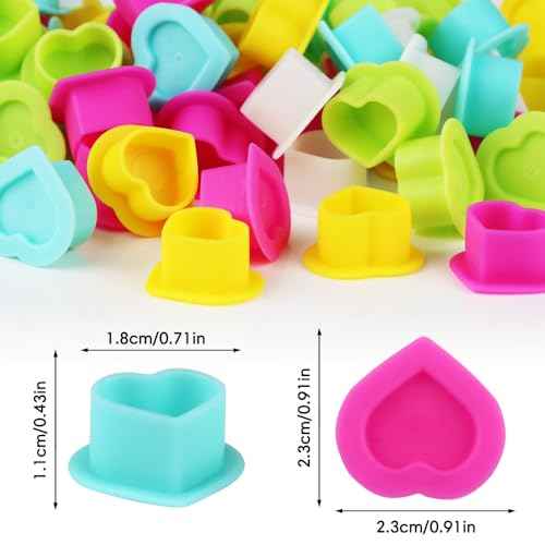200Pcs Heart Ink Caps with Base Silicone Disposable Tattoo Pigment Cup for Tattooing Supplies