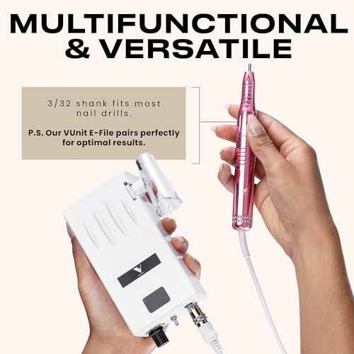 V Beauty Pure 5-In-1 Professional Nail Drill Bits (Fine) - Electric Nail Drill Kit for Manicure, Pedicure & 3D Art - Portable EFile Nail Tech Drill Bits for Nail Technicians, Salon & Home DIY