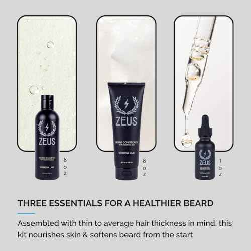 ZEUS Starter Beard Wash & Beard Oil Kit for Men, Softens, Hydrates & Moisturizes Facial Hair, Promotes Healthy Growth & Shine (Made In USA) Vanilla Rum