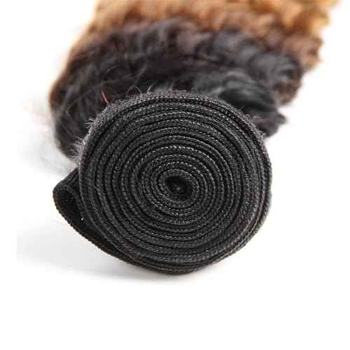 Bundles Human Hair 18 20 22 Inch Omber Deep Wave Human Hair Bundles Natural Chocolate Brown T1B/4/30 Unprocessed Raw Brazilian Virgin Remy Quick Weave for Black Women
