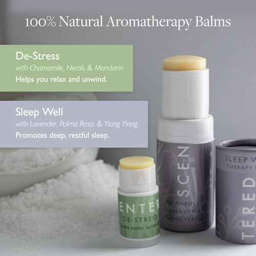Scentered Prepare for a Great Night's Sleep Bath Set - Bath Salts, Aromatherapy Balms, Body Loofah, Hair Tie & Shower Cap - Relaxing Bath Set for Restful Sleep - Mother's Day Gift Ideas