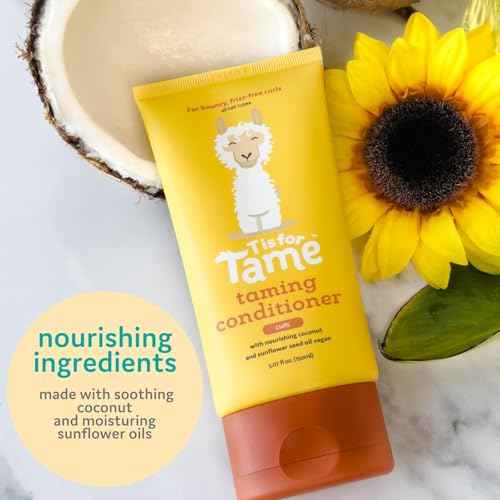 T is for Tame Taming Conditioner for Kids ? Natural Curly Hair Conditioner with Jojoba & Sunflower Oil ? Detangles, Softens & Controls Frizz ? Plant-Based, Vegan & Hypoallergenic ? 5.07 fl oz