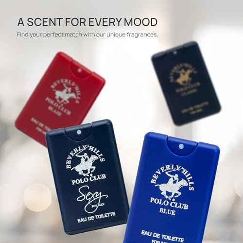Beverly Hills Polo Club MENS 4PC 20ML POCKET SPRAY - ORIGINAL STRIPED - CONTAINS BLAZE/CLASSIC/BLUE/SEXY