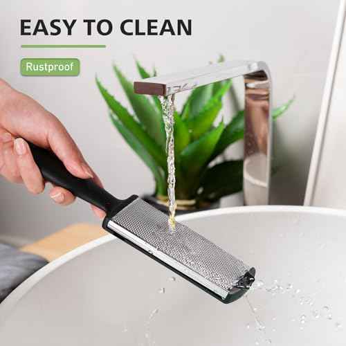 BALUCA Foot Files Callus Remover Stainless Steel Foot Rasp and Dual Sided Feet File Professional Scrubber Pedicure Tools Premium for Feet Care Remove Hard Skin, Black