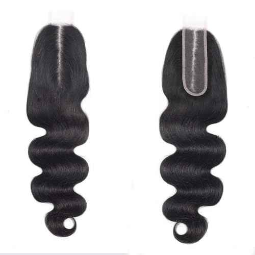 NIKISS HD Lace Closure 2x6 Body Wave Virgin Human Hair Closure 0.095mm Ultra-thin Invisible Lace Pre Plucked Hairline Single Knot Natural Color 18 Inch
