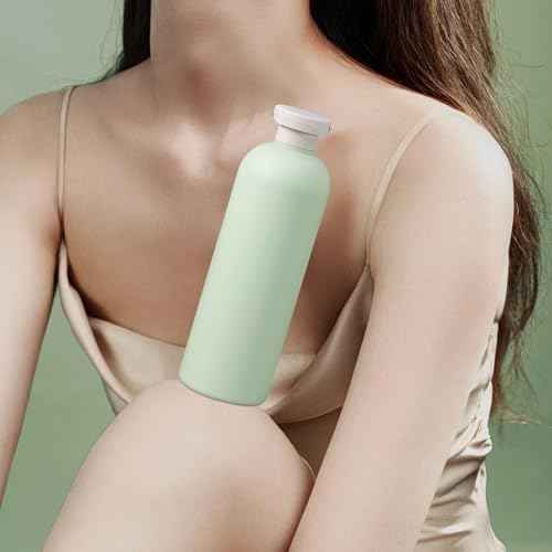Travel Shampoo Bottle, Empty Plastic Squeeze Bottles 13.5oz with Flip Cap, Lotion Container for Toiletries Travel Size Shampoo and Conditioner (2 pack blue, 2 pack green)