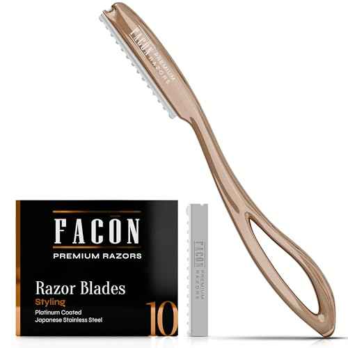 Fac?n Hair Razors for Cutting Hair - Professional Hair Styling Razor Kit with 11 Replacement Blades, Stainless Steel Hair Cutting Tool for Salon & Home, Premium Hair Thinning Texturizing Faether Razor