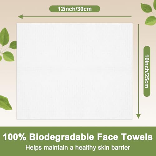 KODAMO Disposable Face Towels ? 2 Pack (100 Count) ? Ultra Soft & Thick Biodegradable Makeup Remover Cloths ? Lint-Free Facial Cleansing Cloths in Paper Box