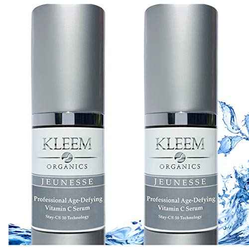 Vitamin C Serum for Face | Brightening & Anti Aging Serum for Men & Women | With Hyaluronic Acid, Vitamin E, Aloe & Jojoba | Dark Spot & Wrinkle Reducer | Made in USA | 1.7 oz | 2 Pack