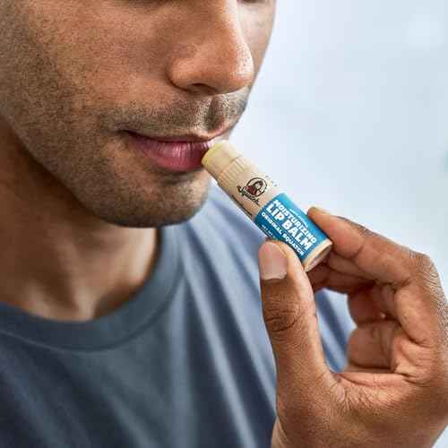 Dr. Squatch NEW Natural Lip Balm - Petrolatum, Paraben, Artificial Flavor-free - Shea Butter, Beeswax, Vitamin E - Original Squatch, Vanilla Bourbon, Coconut Cove, Wild Watermelon (0.25 oz, 4 Pack)