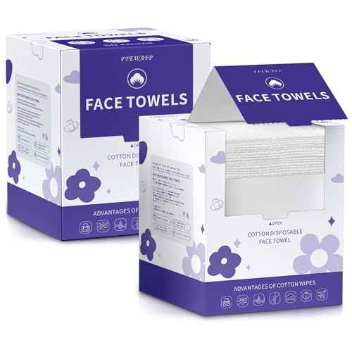 Face Towels, Disposable Face Towelette, Makeup Remover Dry Wipes 100 Count(2 Box), Soft Cotton Dry Wipes Facial Cloths Towelettes for Washing and Drying, Facial Tissue for Cleansing, Skincare