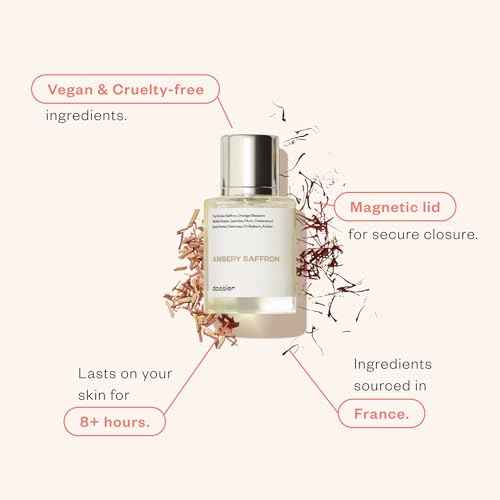 Dossier - Ambery Saffron - Eau de Parfum - Inspired by MFK's B.accarat R.ouge 5.40 - Vegan, Unisex Perfume Spray - 3.4 Fl Oz (100ml)