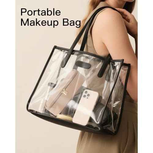 Vlando Travel Makeup Bag,Small Makeup Bag for Women,Gifts for Women Girls, Makeup Pouch Purse Travel Essentials Toiletries-Toffee