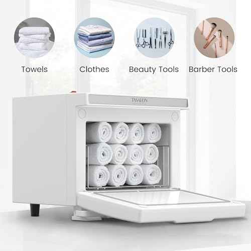 TASALON 8L Towel Warmer Hot Cabinet Box, Aluminum Inner Chamber, Removable Tray, Fast Heating for Beauty Spa Salon Massage - White