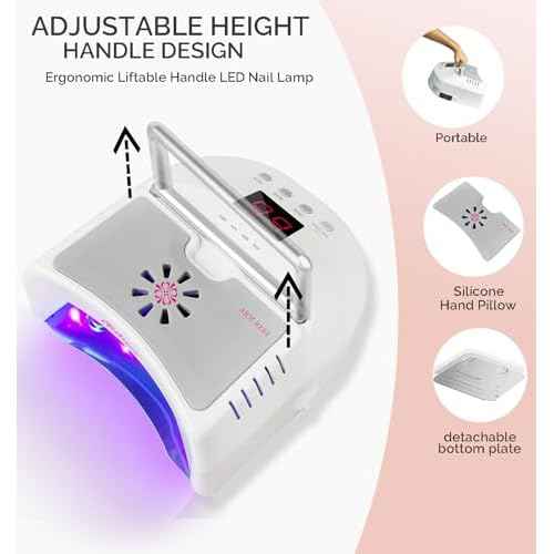 Cordless LED UV Nail Lamp,Professional Uv Llight for Gel Nails,OBEEGOO Nail Dryer for Acrylic Gel,Curling Lamp for Beauty Salon (White)