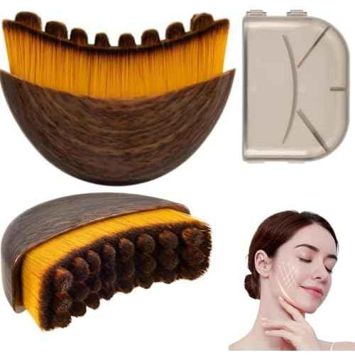Lymphatic Contour Face Brush,Contour Face Brush for Lymphatic Drainage,Dry Lymphatic Drainage Massager,Ergonomically Designed to Fit The Skin Precisely