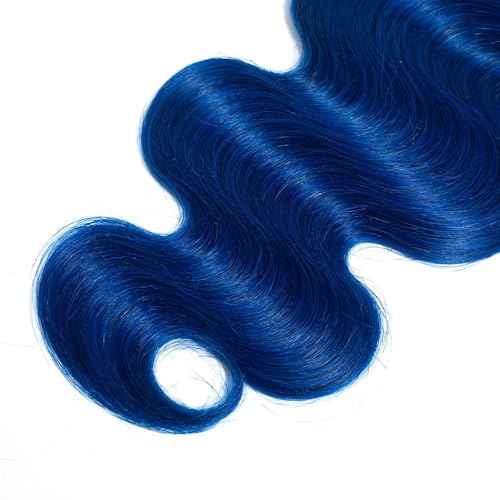 Bundles Human Hair 18 20 22 Inch Body Wave T1B Blue Human Hair Bundles Unprocessed Brazilian Virgin Quick Weave for Black Women