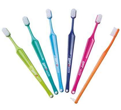 Paro S39 Toothbrush | Extra Sensitive Toothbrush with Soft Bristles | Exchangeable Inter Space F | 5 Rows, 39 Tuft (6 Pack Multi Color)