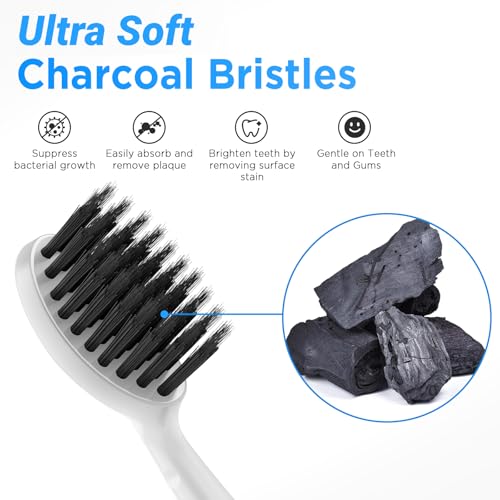 Replacement Brush Heads for Burst Original & Pro Sonic Electic Toothbrushes, 5 Count with Travel Covers, White for Adults