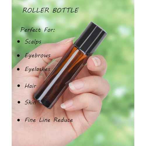 Organic Castor Oil for Face Roll On£¬Rollerball Deep Hydration for Skin Care and Hair, Castor Oil Organic Cold Pressed Unrefined Glass Bottle 8oz with 2 Roller