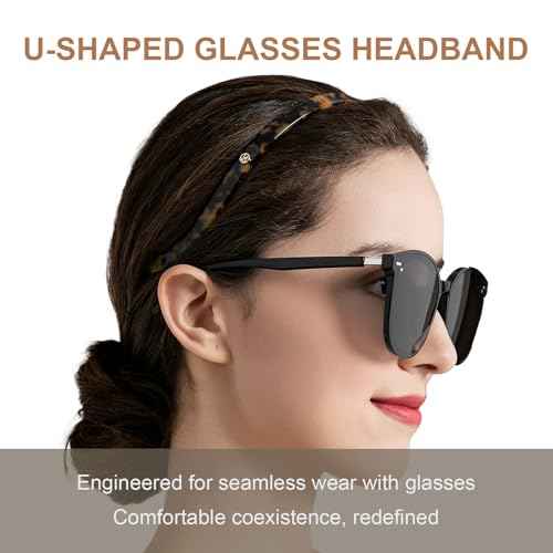 3 Pack Eyewear Headbands,No Headache Non Slip Hair Bands Fashion Thin Headbands for Womens Sisters Girls Gifts(Black,Tortoise,Amber)