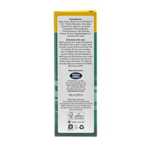 Dermatonics Manuka Honey Heel and Elbow Moisturizing & Exfoliating Cream for Dry and Cracked Heels | Dry Feet Treatment & Cracked Heel Repair for Rough, Dry and Cracked Feet, 2.37 fl oz Tube, 3 Pack