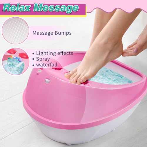 Kids Foot Spa & Nail Kit Set, Kids Spa Day Kit for Girls, Massage Foot Soak Tub and Nail Dryer, Manicure Pedicure Art Salon Girl Gift for 5-12, Christmas Birthday Gifts